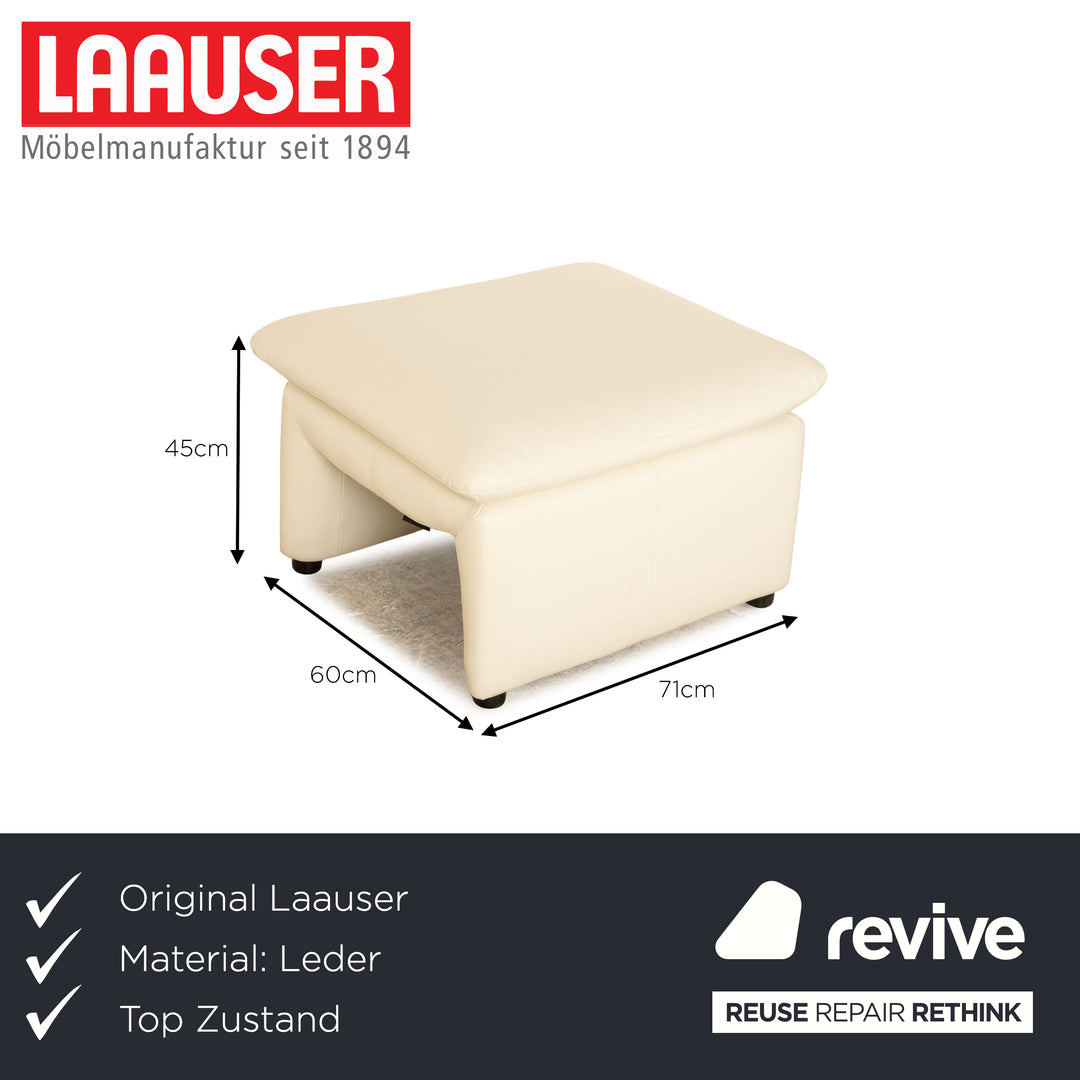 Laauser Corvus leather stool cream