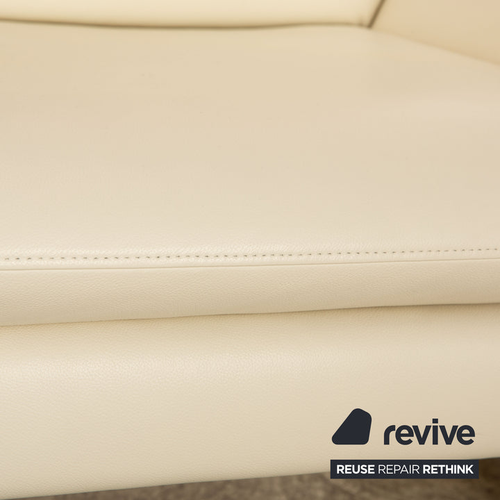 Laauser Corvus Leder Zweisitzer Creme Sofa Couch