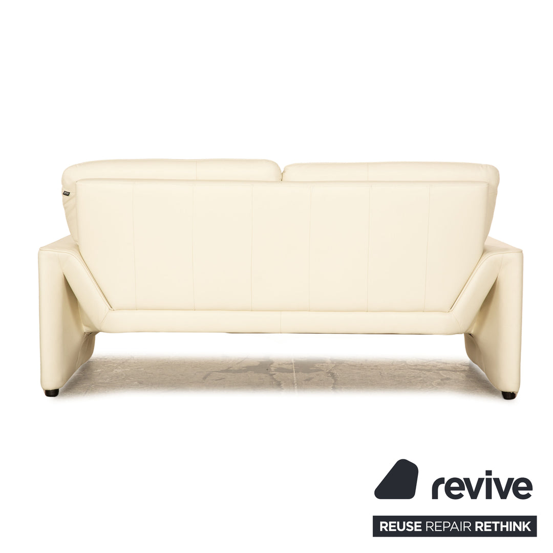 Laauser Corvus Leder Zweisitzer Creme Sofa Couch