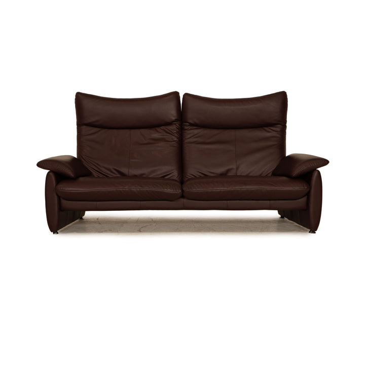 Laauser Dacapo Leder Dreisitzer Aubergine Sofa Couch Funktion