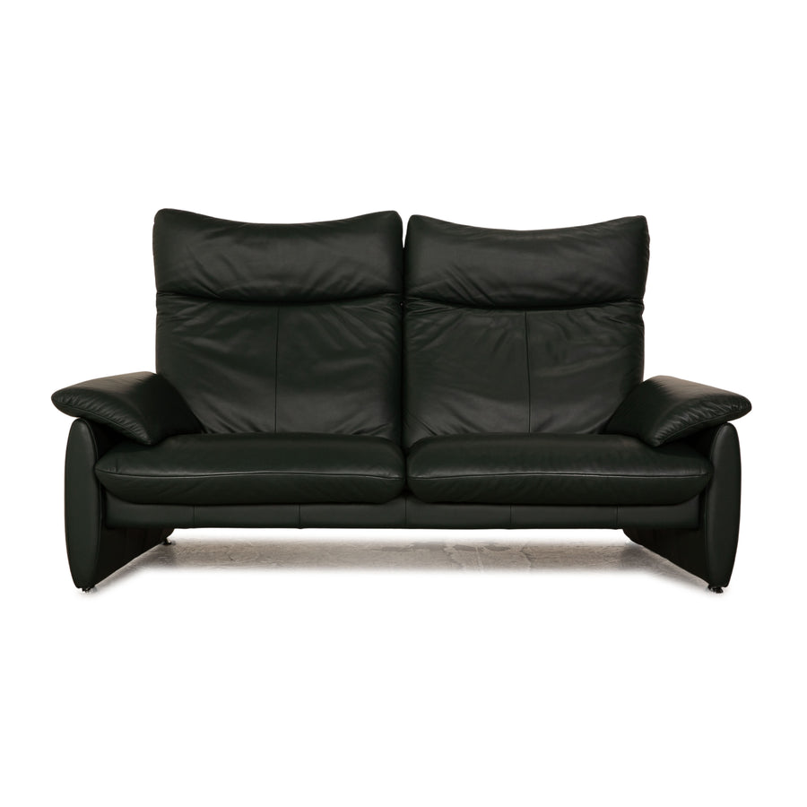 Laauser Dacapo Leder Zweisitzer Grün Sofa Couch manuelle Funktion