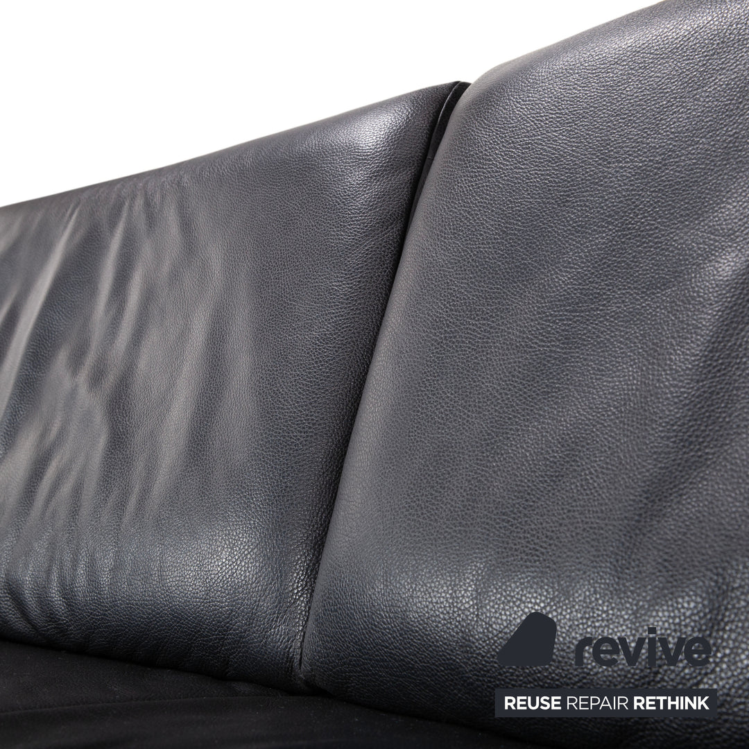 Laauser Flair Leder Dreisitzer Schwarz Sofa Couch