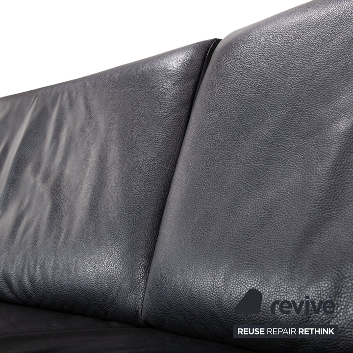 Laauser Flair Leder Dreisitzer Schwarz Sofa Couch