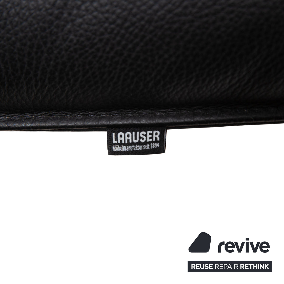 Laauser Flair Leder Dreisitzer Schwarz Sofa Couch