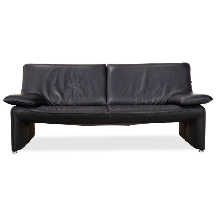 Laauser Flair Leder Dreisitzer Schwarz Sofa Couch