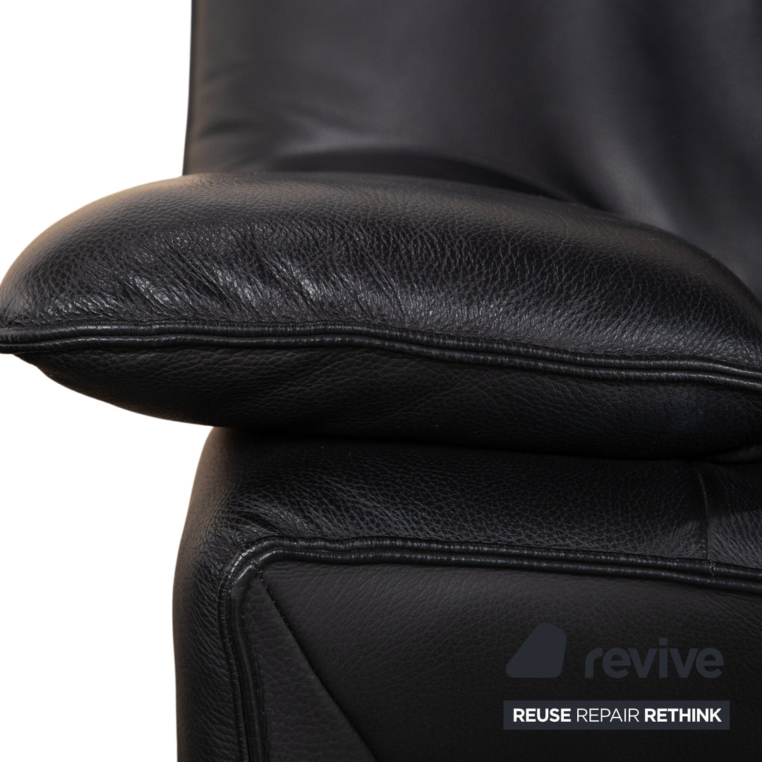 Laauser Flair Leder Dreisitzer Schwarz Sofa Couch