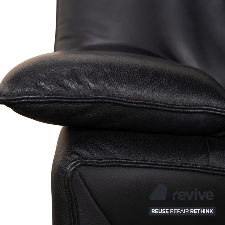 Laauser Flair Leder Dreisitzer Schwarz Sofa Couch