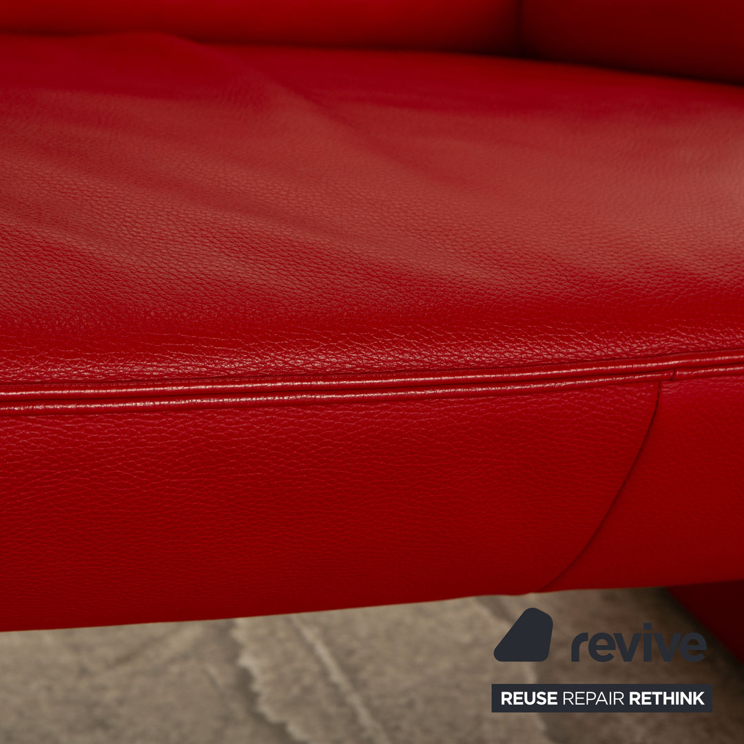 Laauser Flair Leder Zweisitzer Rot Sofa Couch