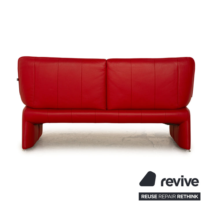 Laauser Flair Leather Two Seater Red Sofa Couch