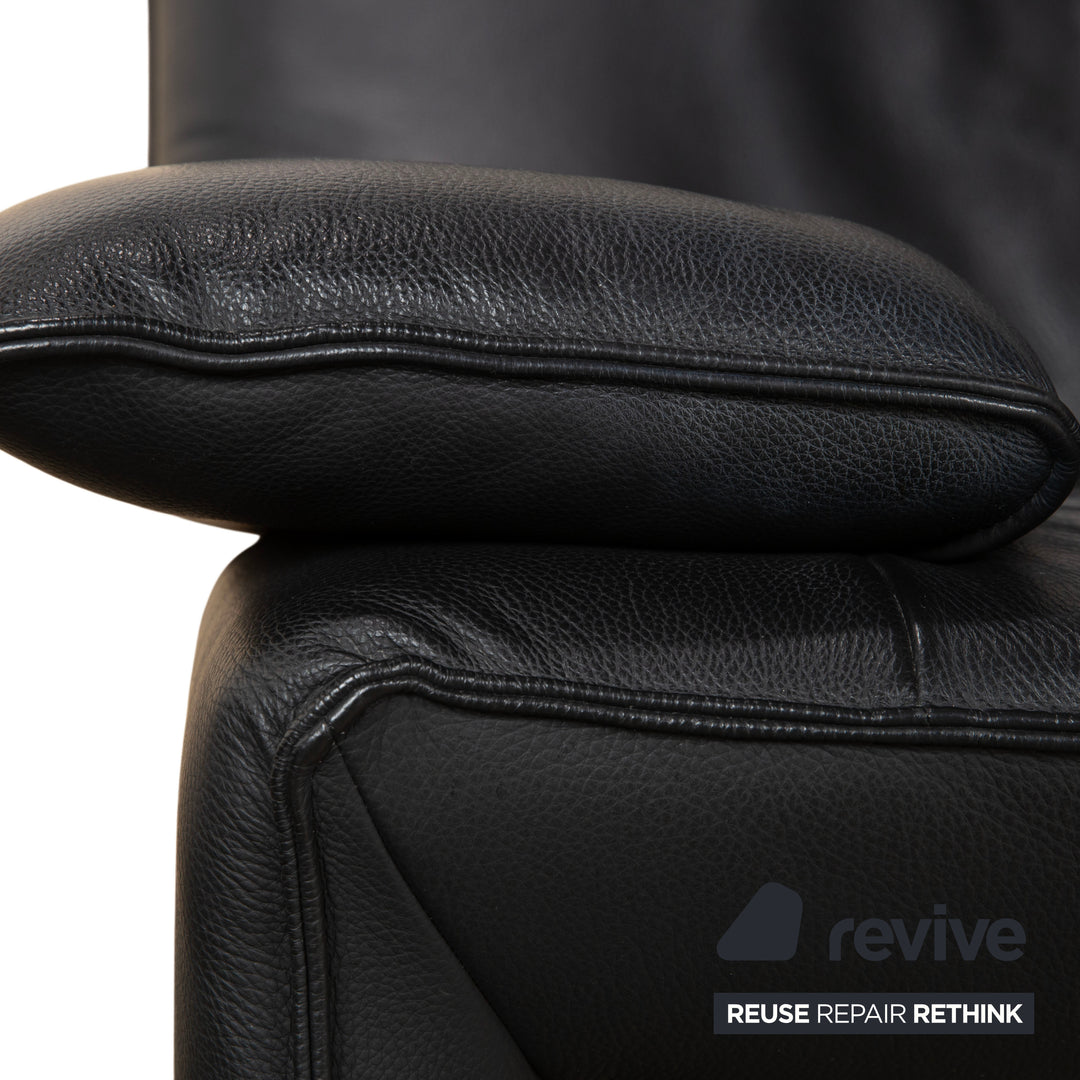 Laauser Flair Leder Zweisitzer Schwarz Sofa Couch