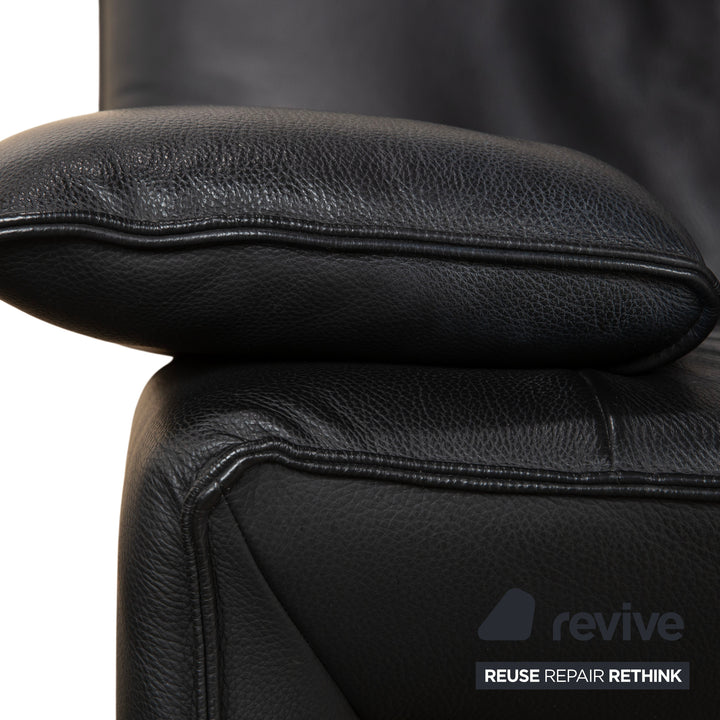 Laauser Flair Leder Zweisitzer Schwarz Sofa Couch