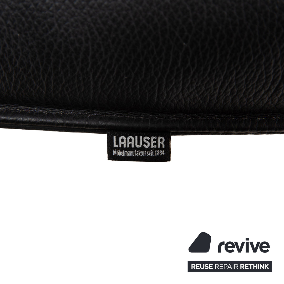 Laauser Flair Leder Zweisitzer Schwarz Sofa Couch