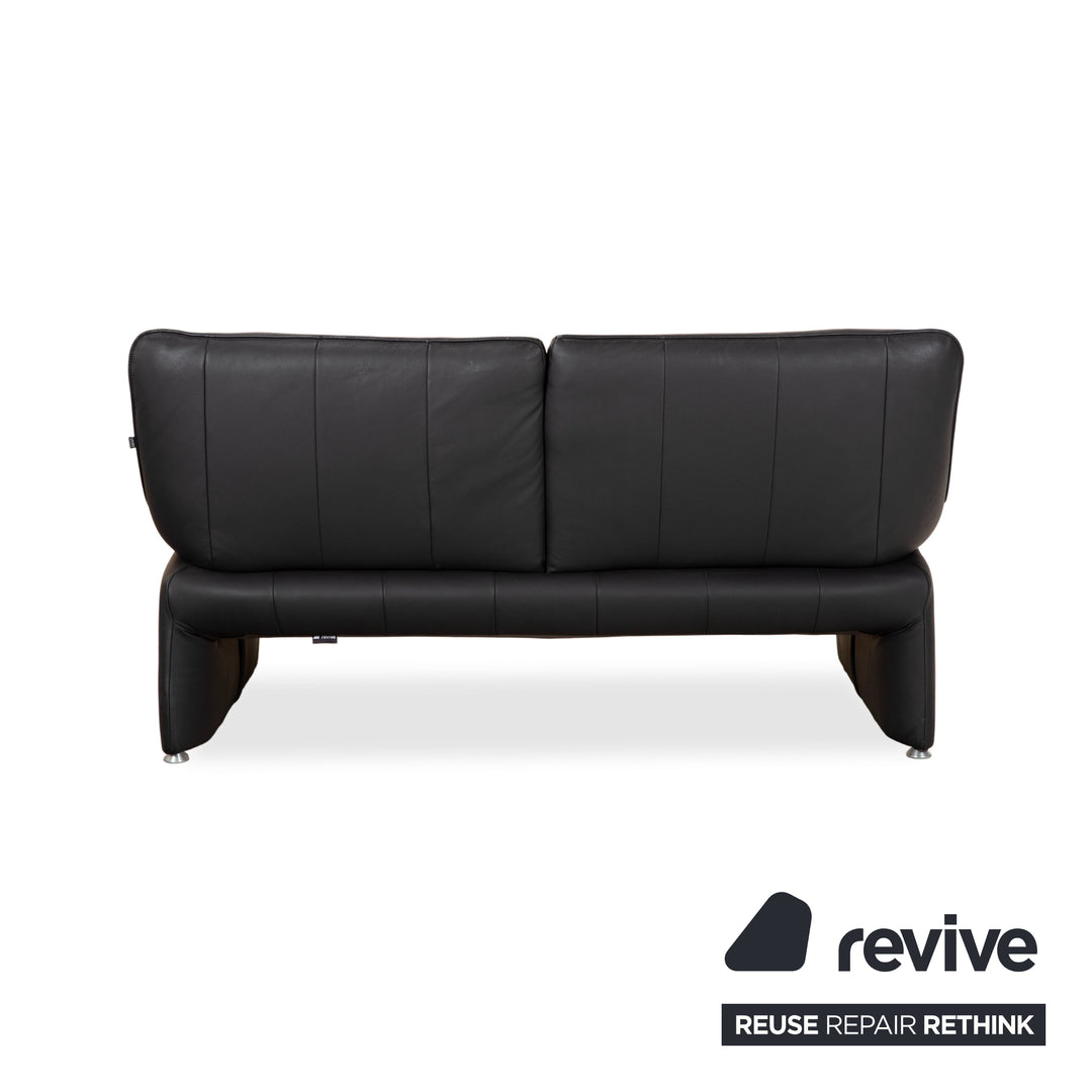 Laauser Flair Leder Zweisitzer Schwarz Sofa Couch
