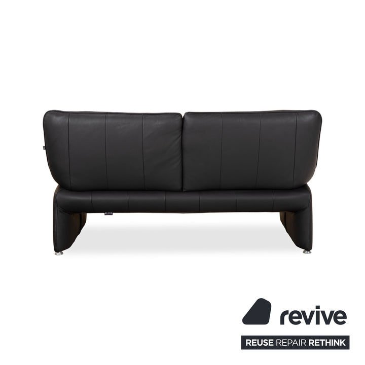 Laauser Flair Leder Zweisitzer Schwarz Sofa Couch