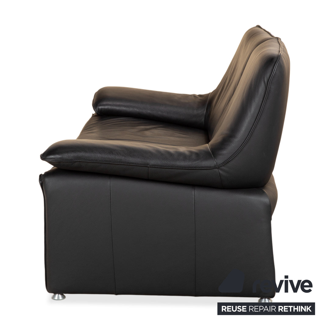 Laauser Flair Leder Zweisitzer Schwarz Sofa Couch