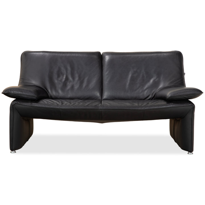 Laauser Flair Leder Zweisitzer Schwarz Sofa Couch