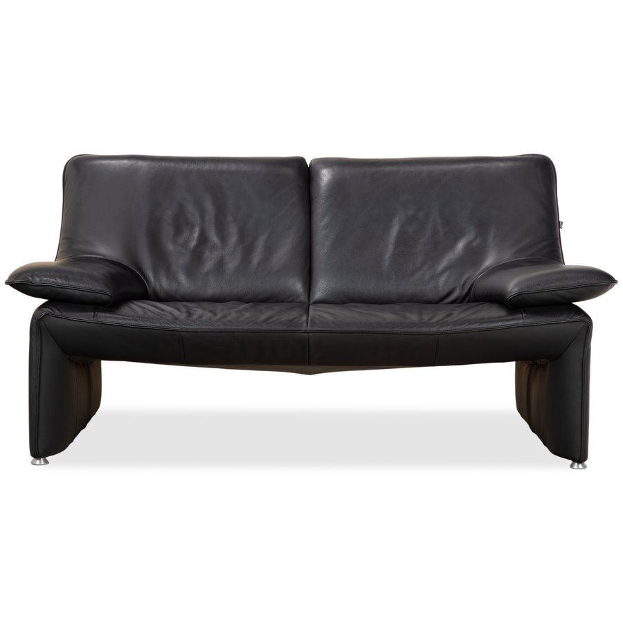 Laauser Flair Leder Zweisitzer Schwarz Sofa Couch