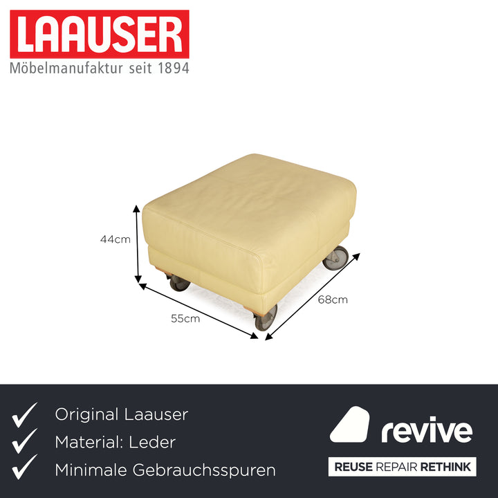 Laauser Leder Hocker Grün Grüngelb