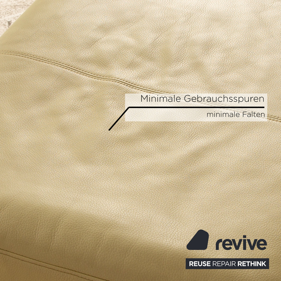 Laauser Leder Hocker Grün Grüngelb