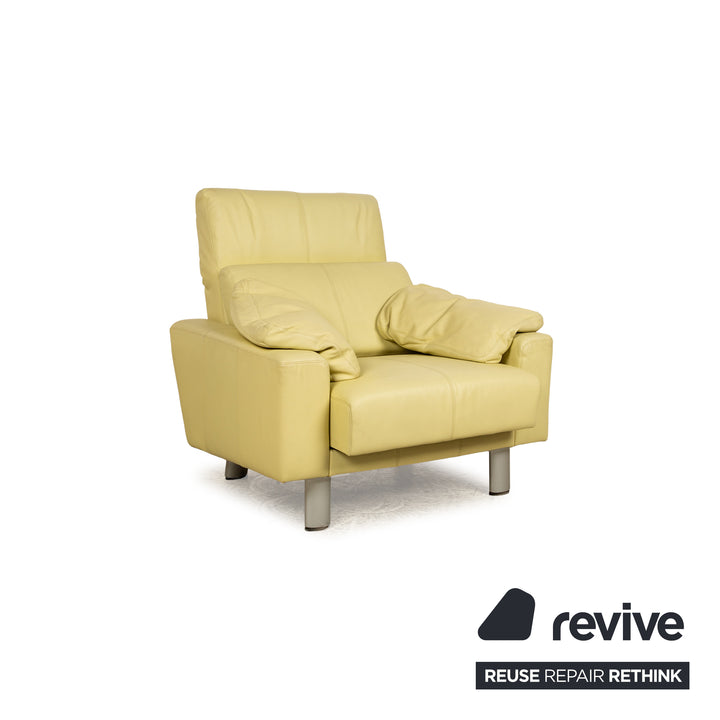 Laauser leather armchair green manual relaxation function