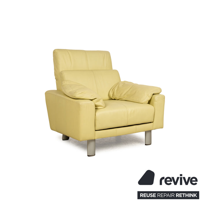 Laauser leather armchair green manual relaxation function