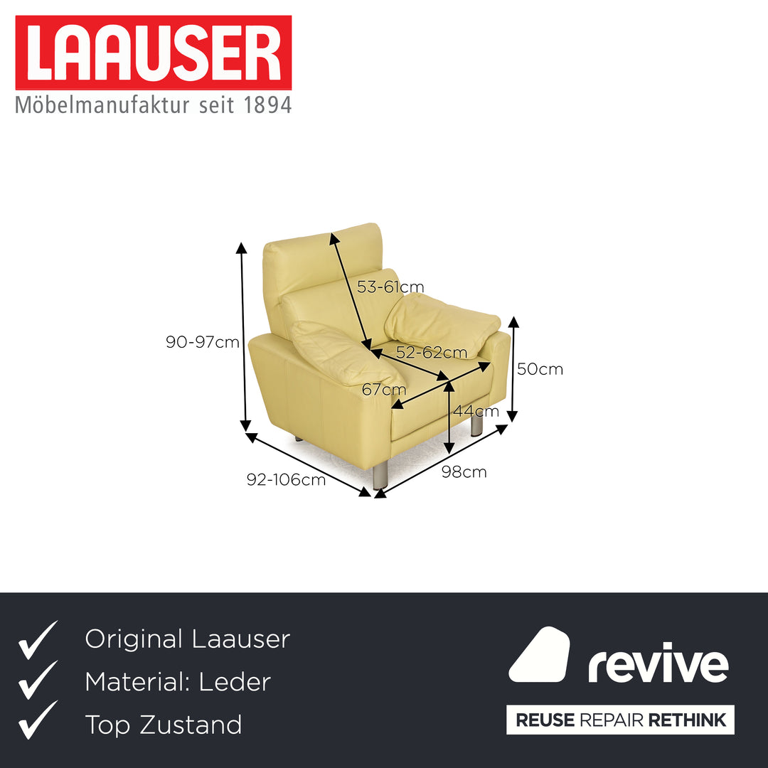 Laauser leather armchair green manual relaxation function