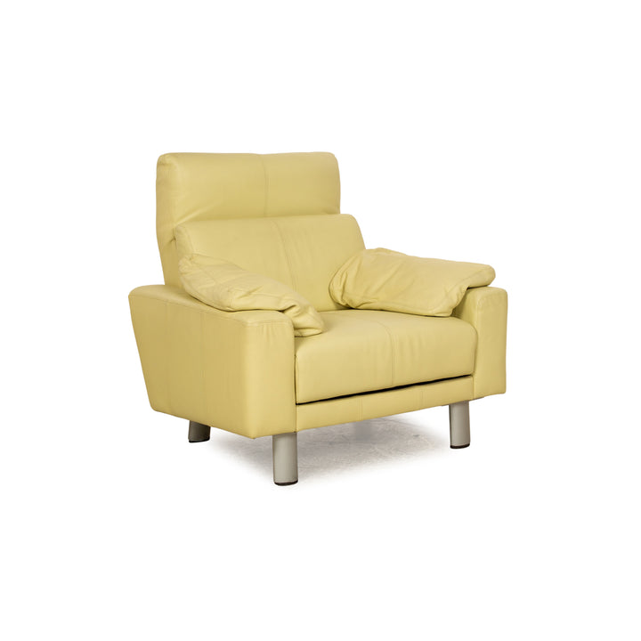 Laauser leather armchair green manual relaxation function