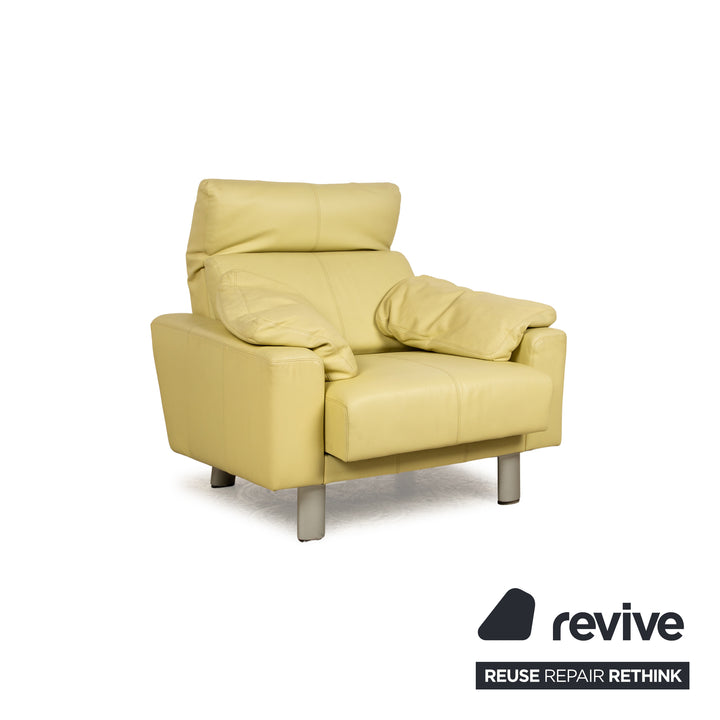 Laauser leather armchair green manual relaxation function