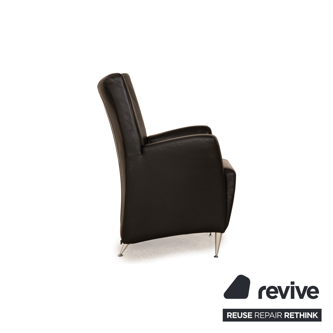 Laauser Leather Armchair Black