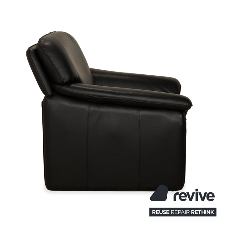 Laauser Leder Sessel Schwarz
