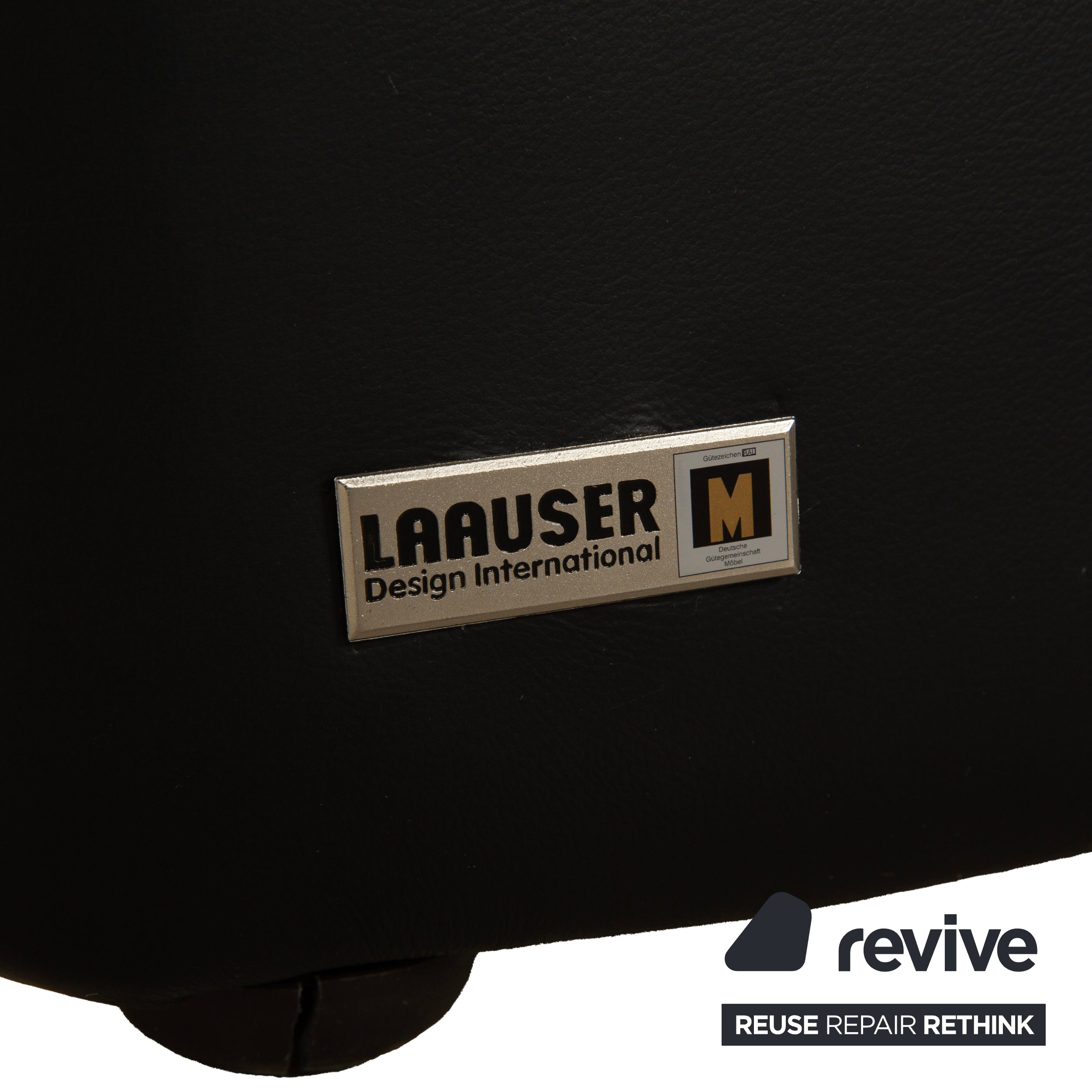 Laauser Leather Armchair Black