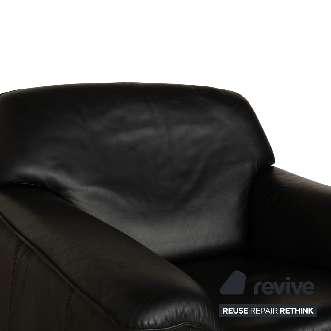 Laauser Leder Sessel Schwarz