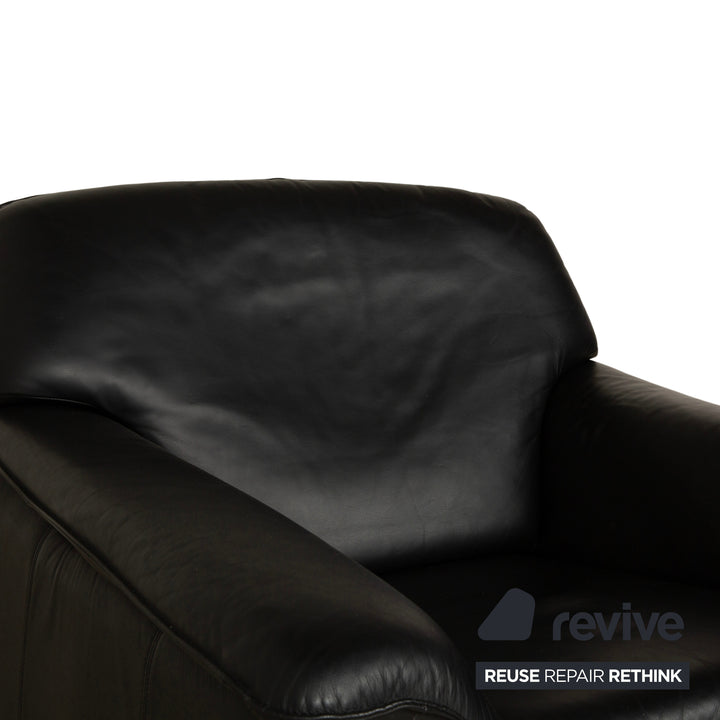 Laauser Leder Sessel Schwarz