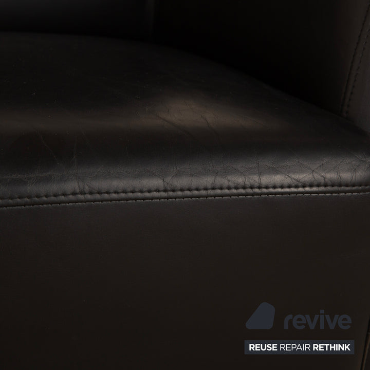 Laauser Leather Armchair Black