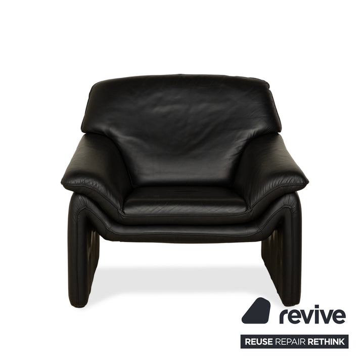 Laauser Leder Sessel Schwarz