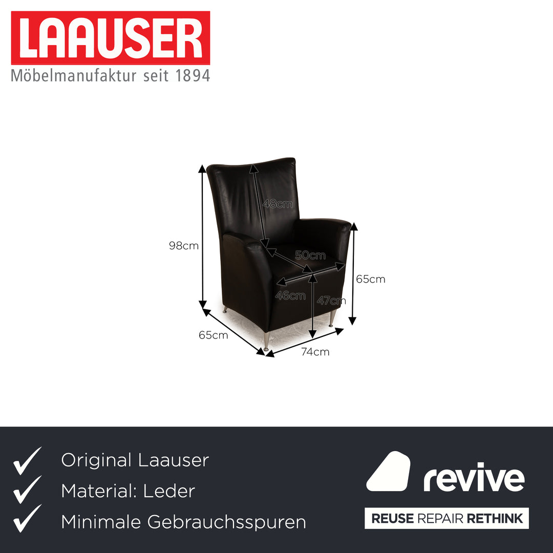 Laauser Leather Armchair Black