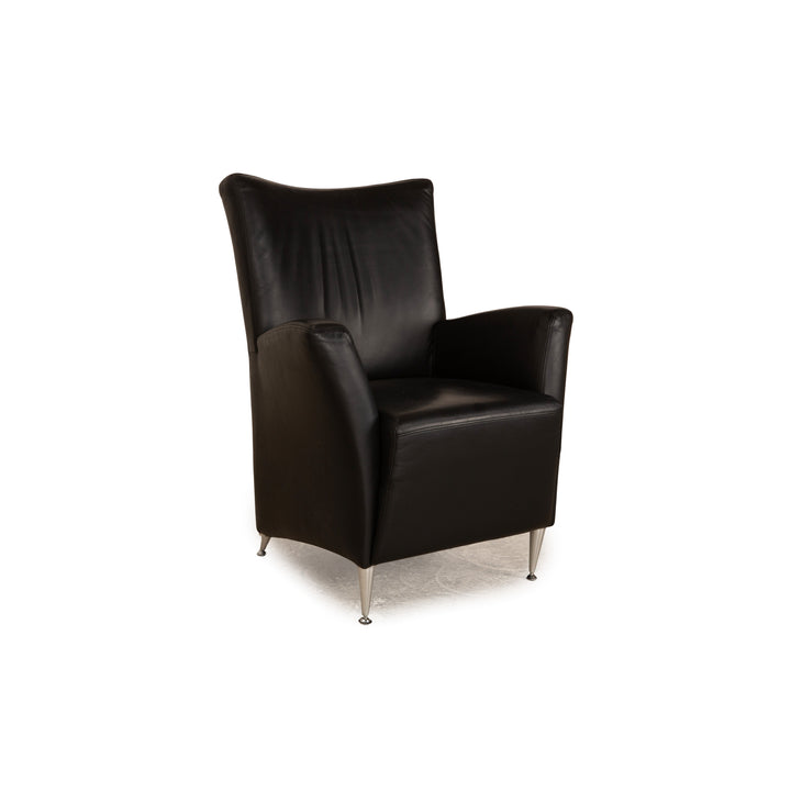 Laauser Leather Armchair Black