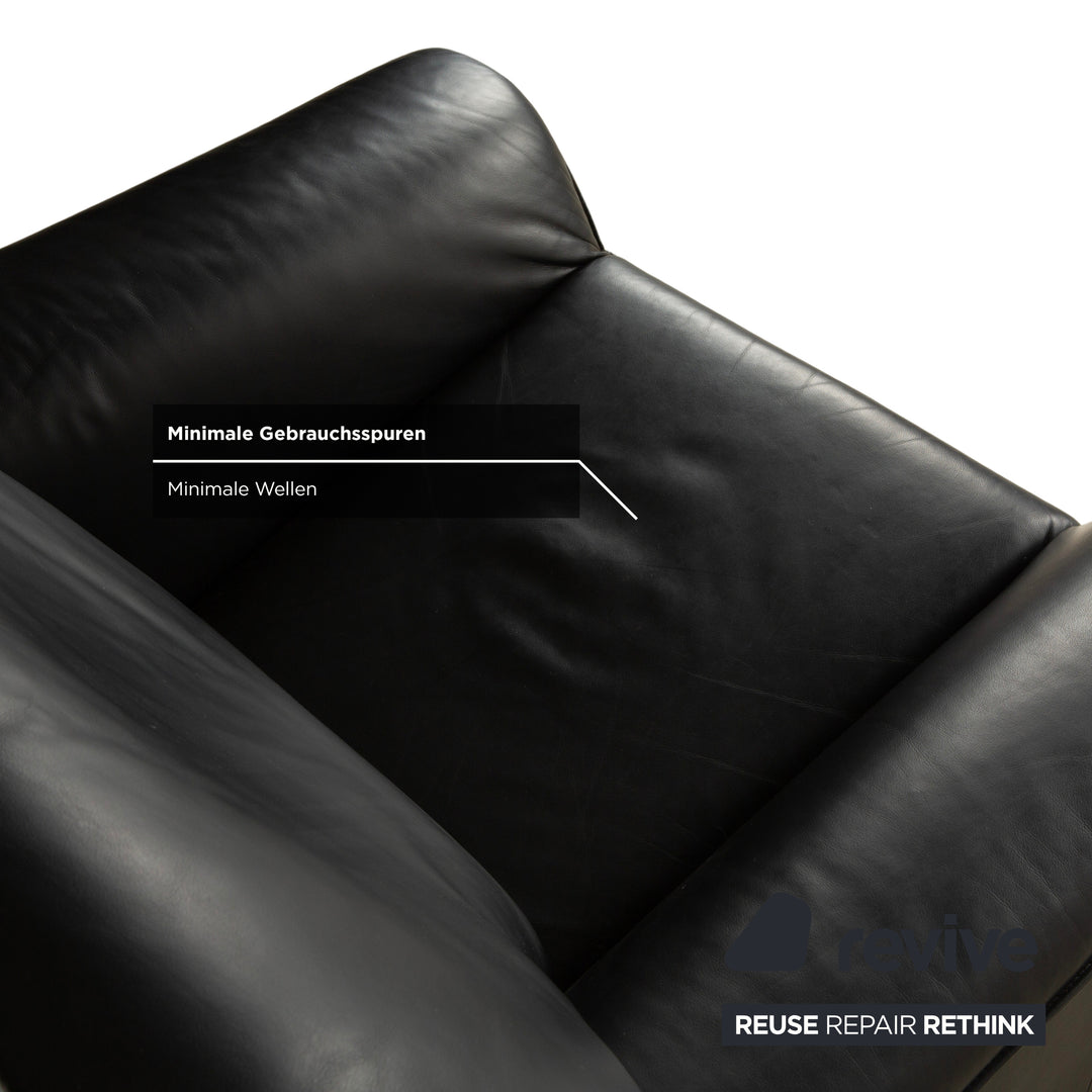 Laauser Leder Sessel Schwarz