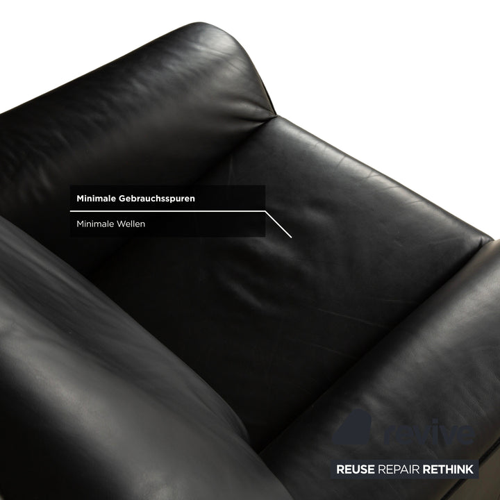 Laauser Leder Sessel Schwarz