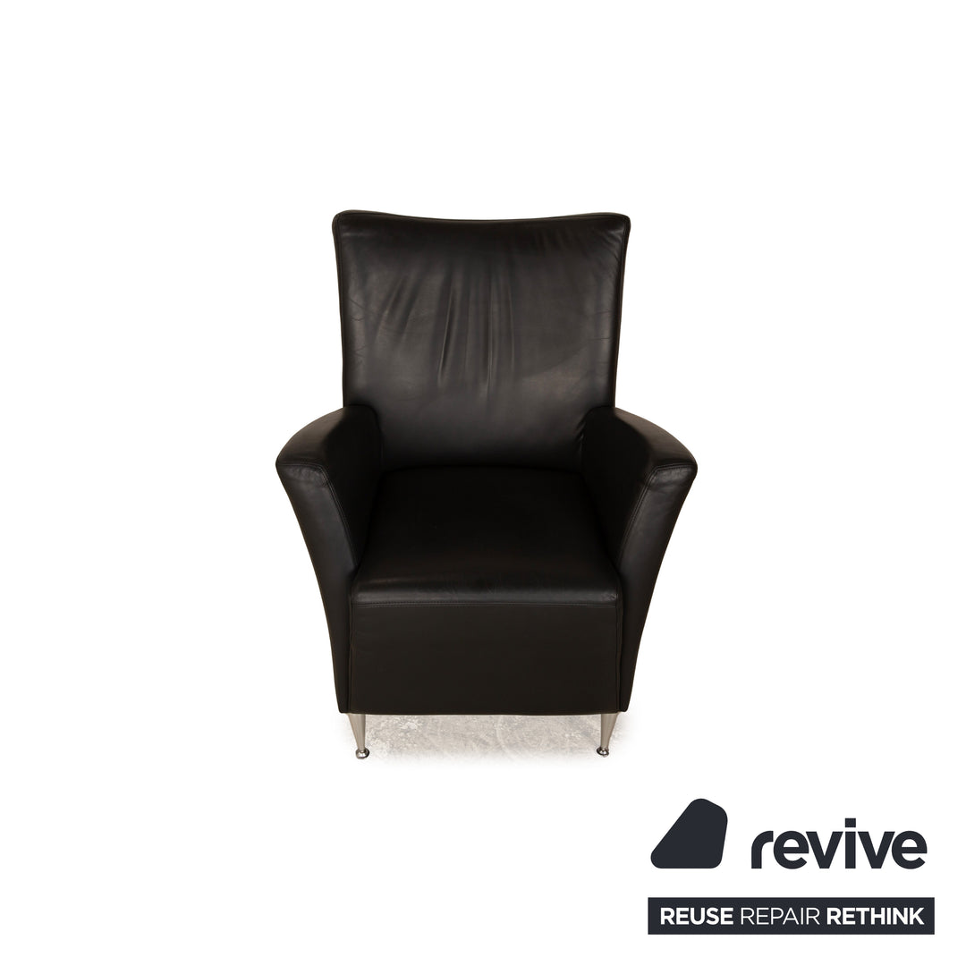 Laauser Leather Armchair Black