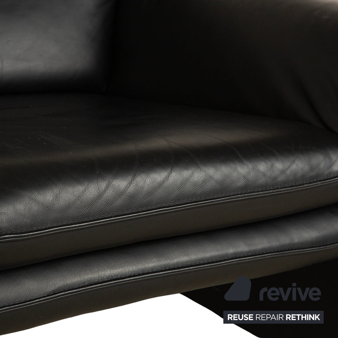 Laauser Leder Sessel Schwarz