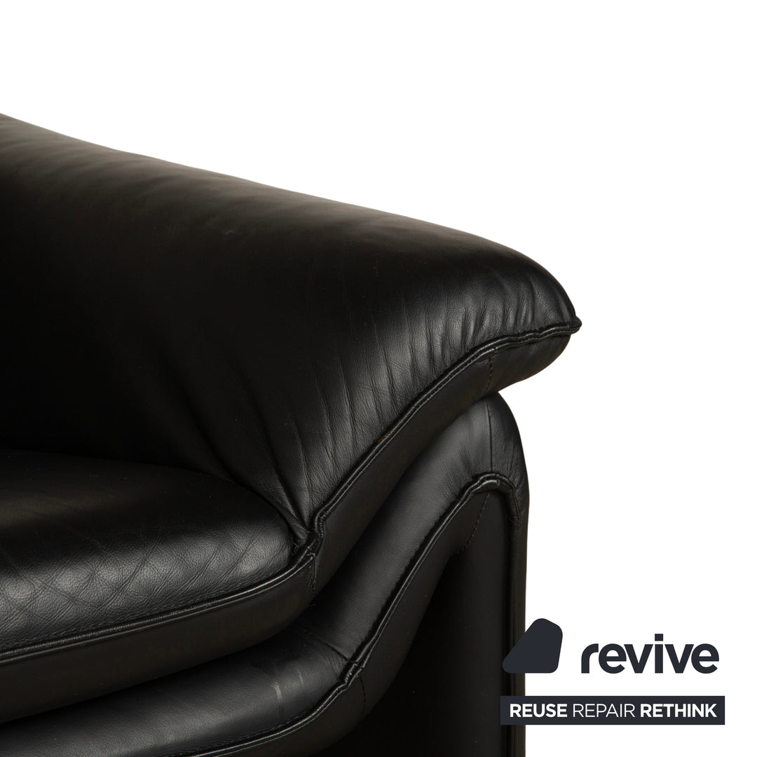 Fauteuil en cuir Laauser noir