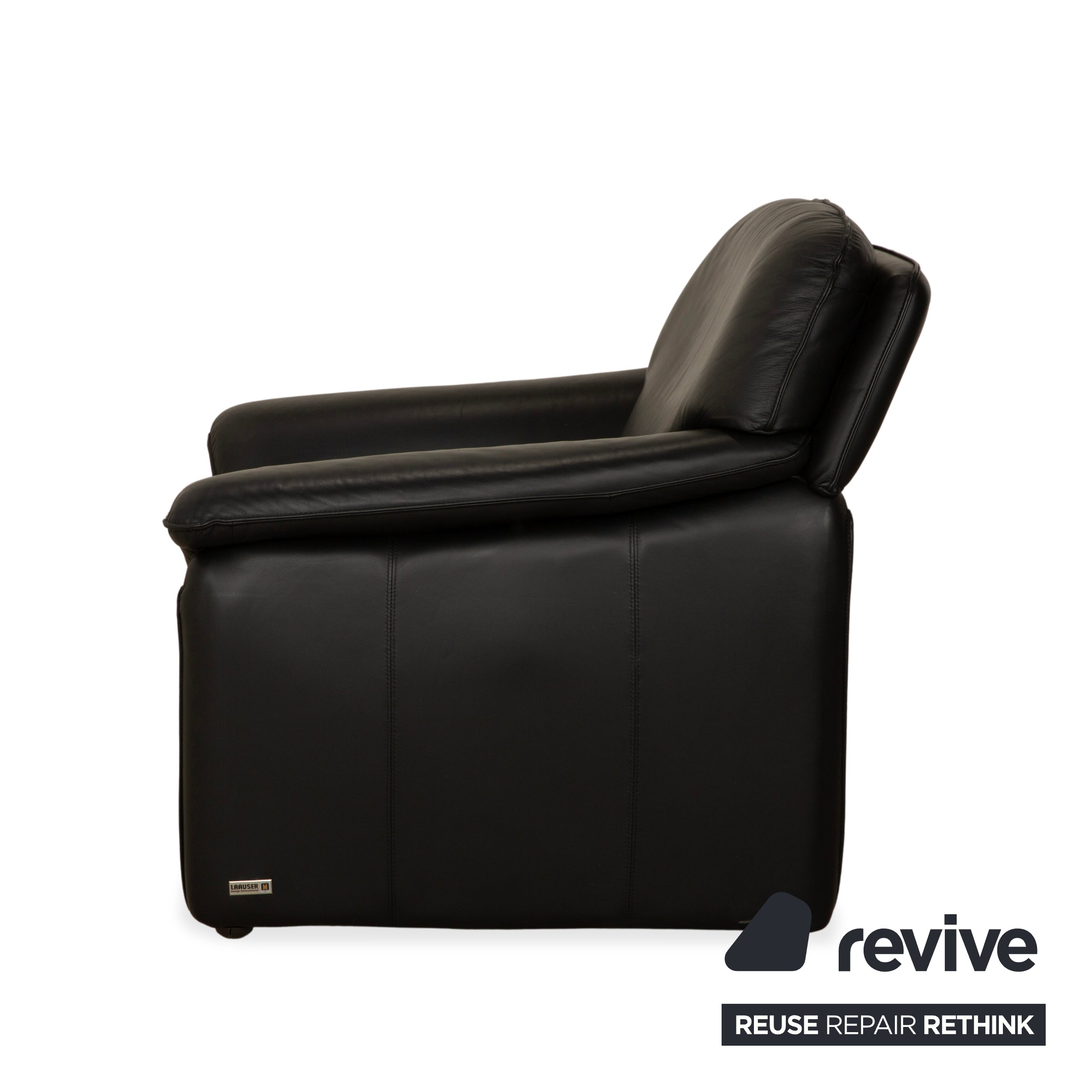 Laauser Leather Armchair Black