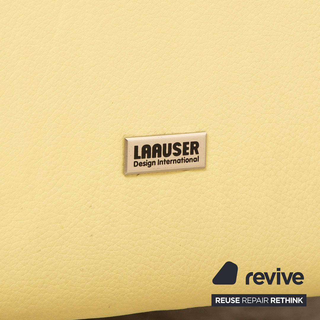 Laauser leather two-seater green green-yellow sofa couch manual relaxation function