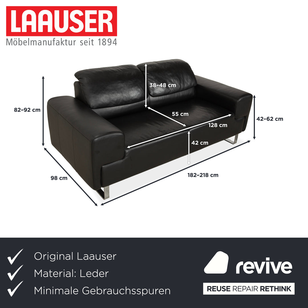 Laauser leather two-seater black manual function