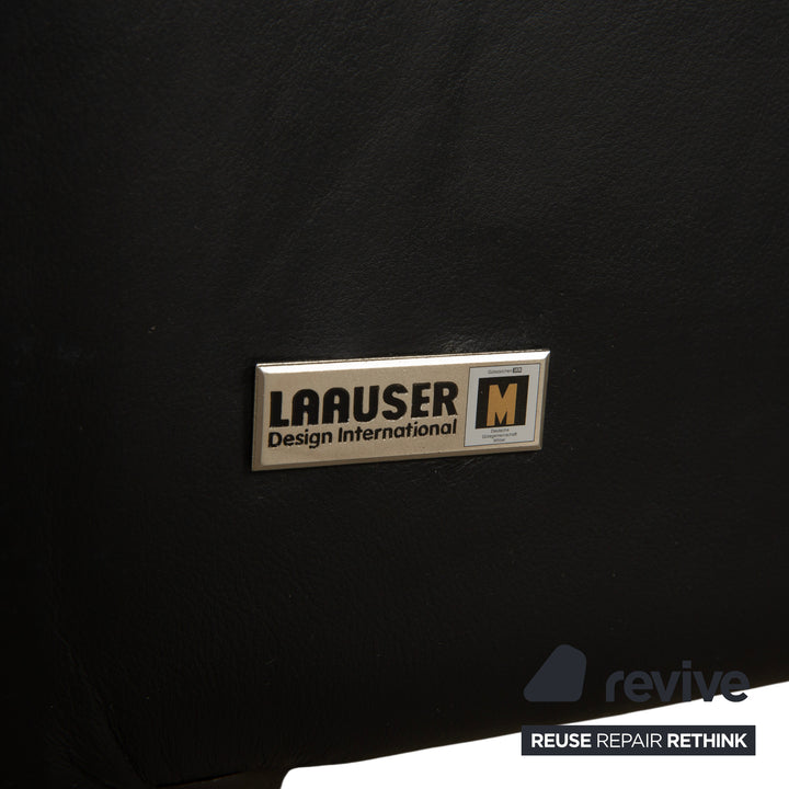 Canapé deux places en cuir noir Laauser