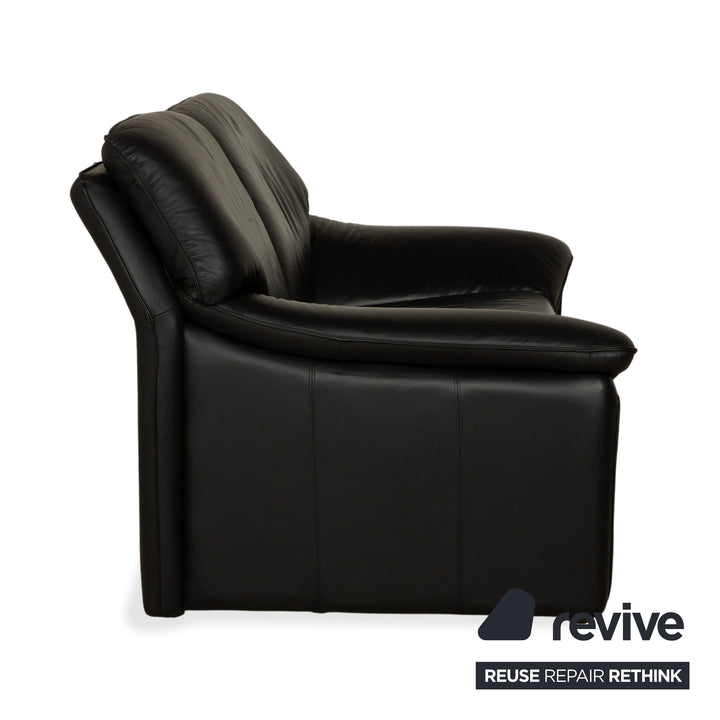 Canapé deux places en cuir noir Laauser