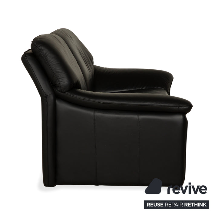 Fauteuil deux places en cuir Laauser, canapé noir