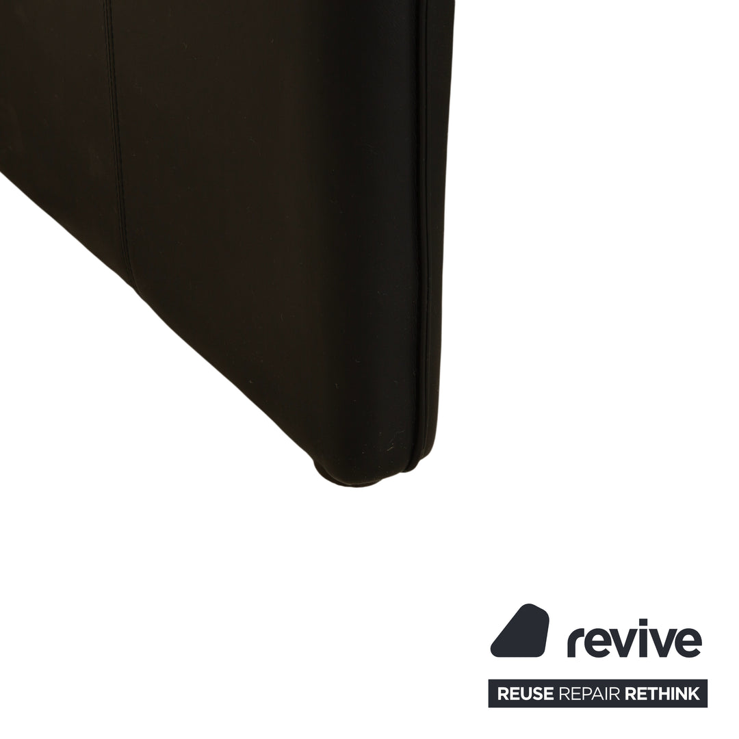 Fauteuil deux places en cuir Laauser, canapé noir