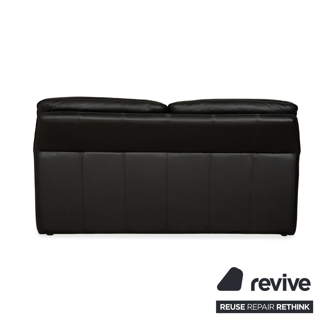 Fauteuil deux places en cuir Laauser, canapé noir